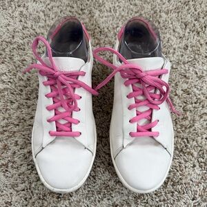 Pakira Golf Shoes Diva Dundee White Calf Leather Guava Embossed Croc Size 7/7.5